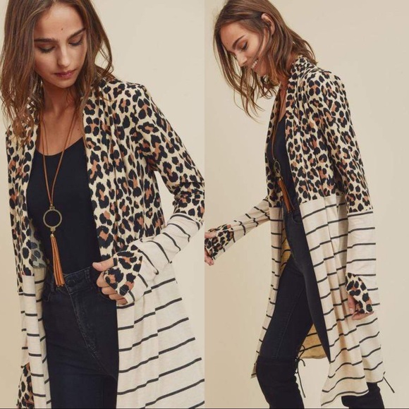 TURNING HEADS BROWN LEAOPARD CARDIGAN - Picture 2 of 3